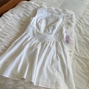 Wild Fable Elegant White Ruffle Dress